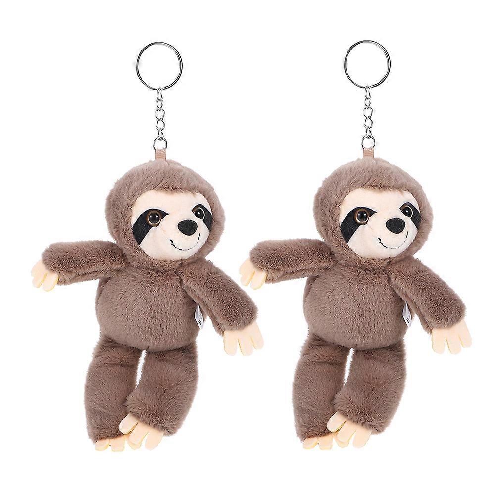 2pcs Adorable Sloth Plush Keychains – Cute Accessories for Backpacks & Car Keys – Perfect Friends