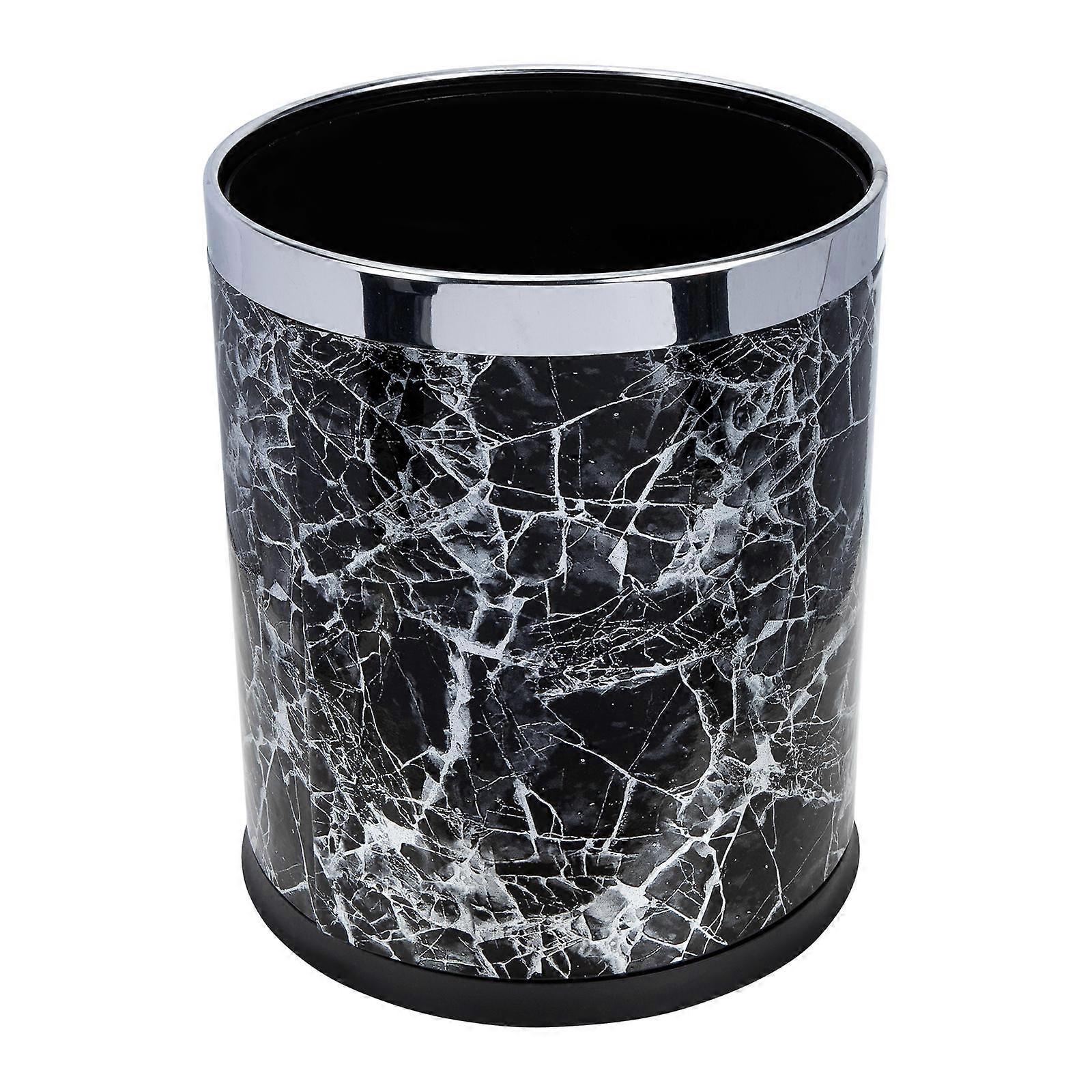Garbage Can For Kitchen Marbling Trash Bin Small Spaces Usage 25x22.5cm Marble Patterned 1Pack