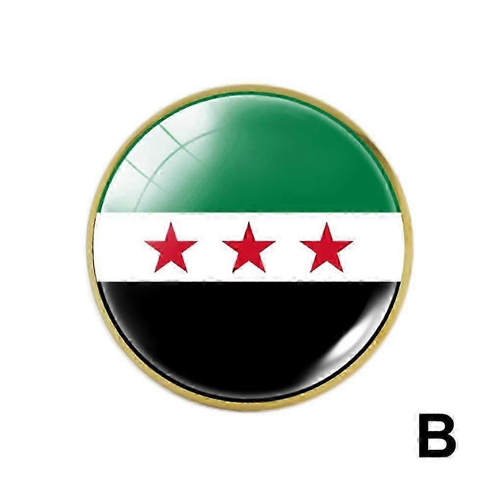 Syrian Independence Freedom Pinback Button Syrian Flag Pin