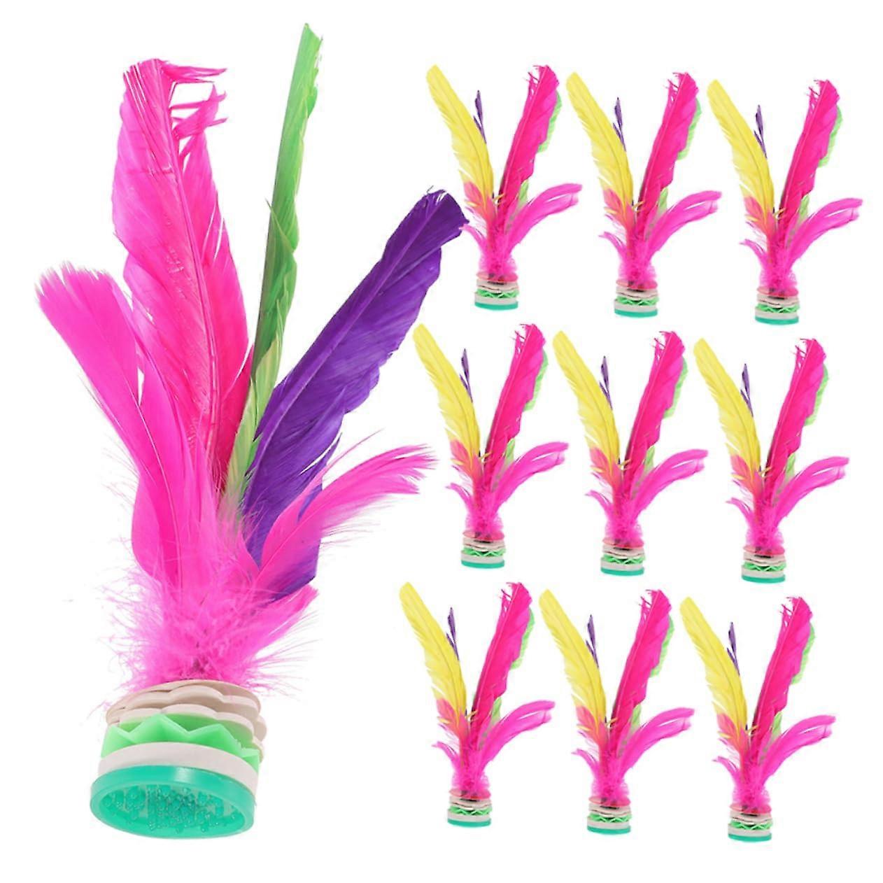 Federball Federhähne Set - Traditional Outdoor Game, Plastic Kick Badminton with 1 Shuttlecock, Family Fun Sports Toy