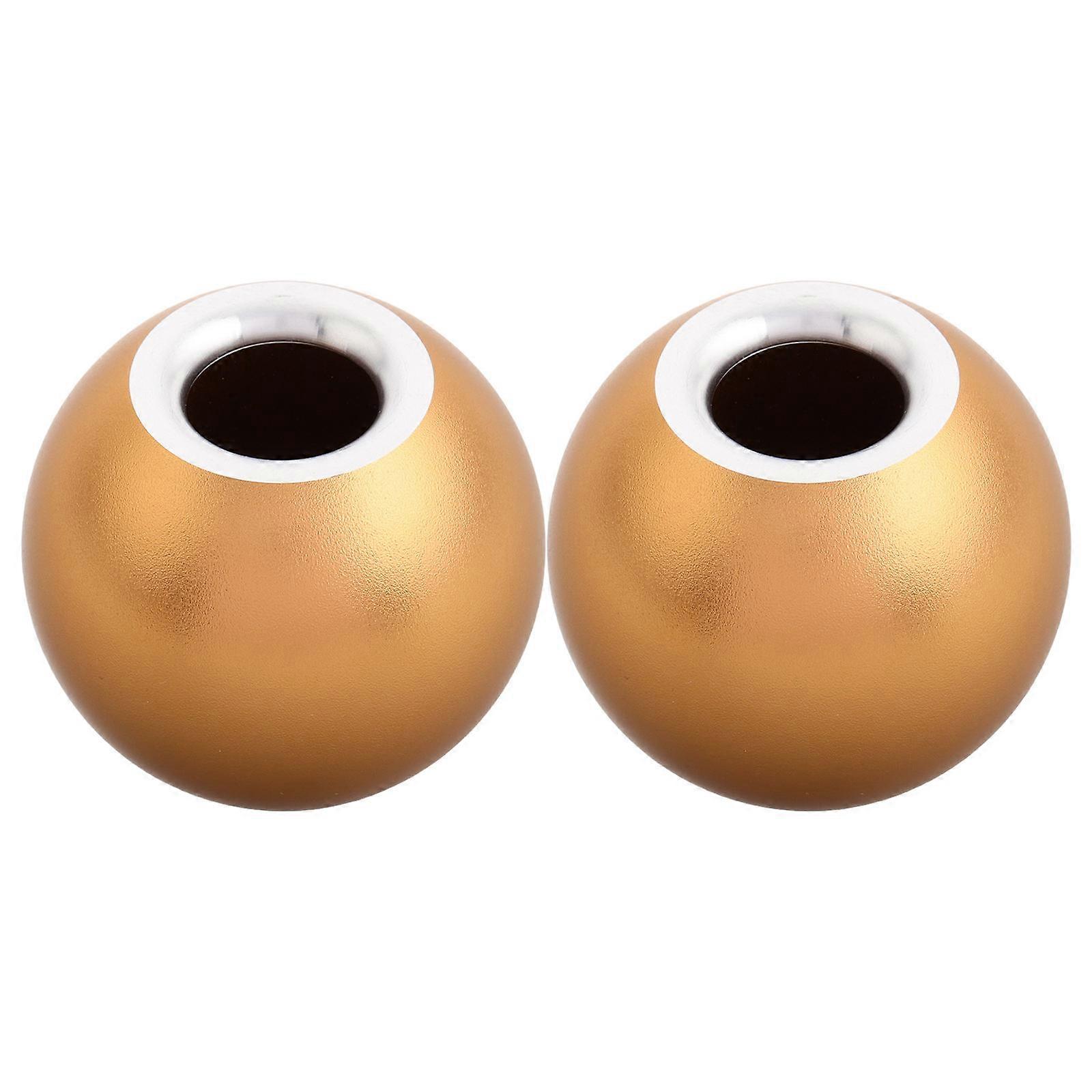 Round Aluminum Alloy Pen Holder 2pcs Versatile Desk Organizer for Pens, Toothbrushes & Accessories Golden Modern Design for Home & Office