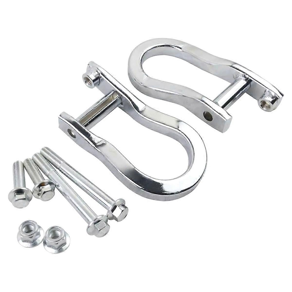 2Pcs Chrome Tow Hooks Trailer Hook Kit for 