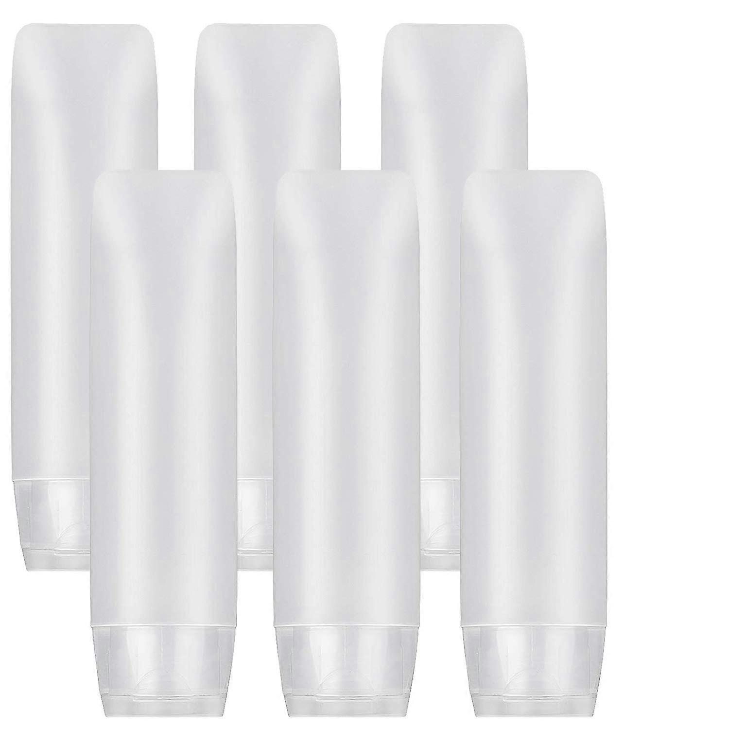 6Pcs 50ml Clear Plastic Empty Travel Bottles with Flip Cap,