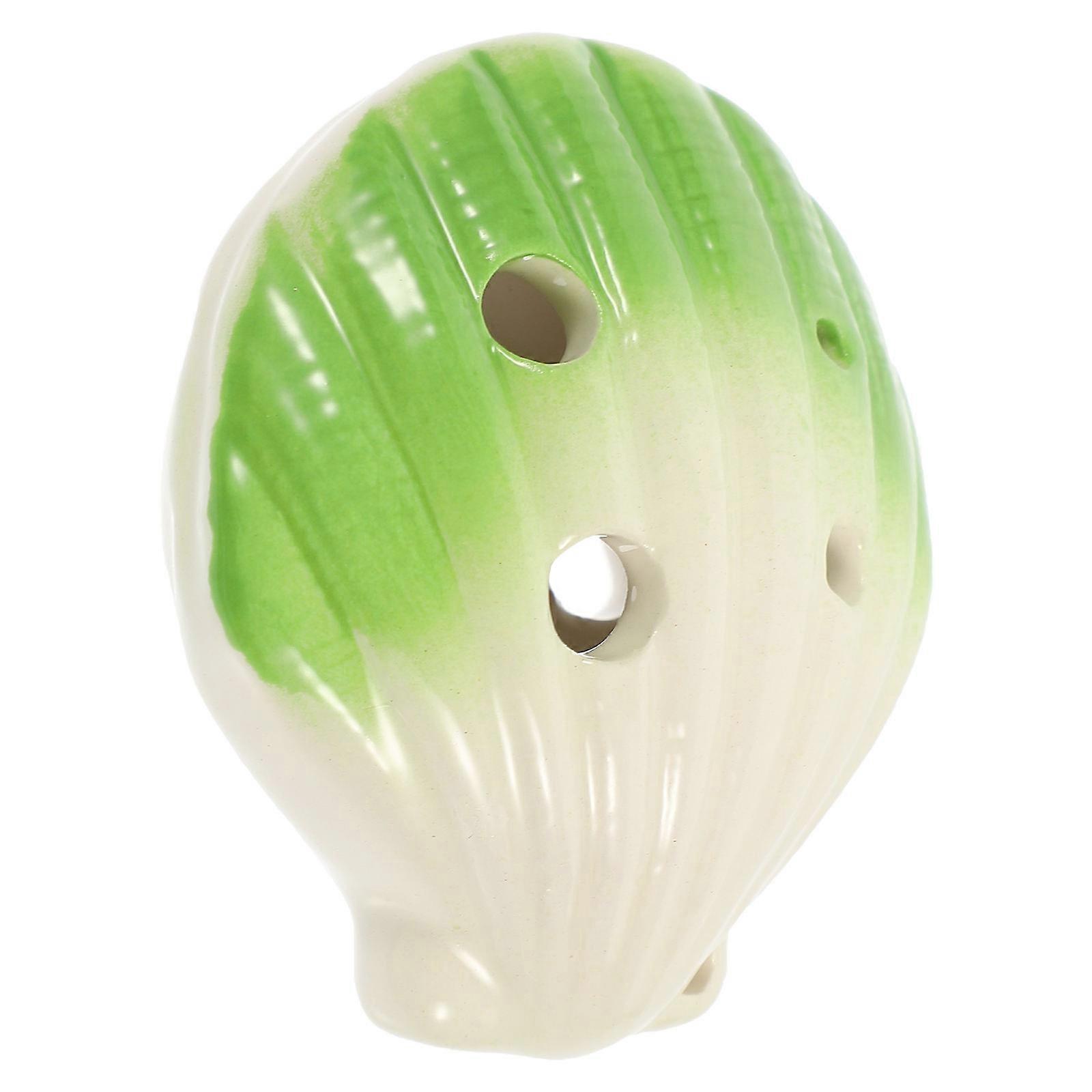 Professional Ocarina Music Instrument Green Ceramic 8x8cm Shell Production For Beginners Outdoor Activity 1Pack