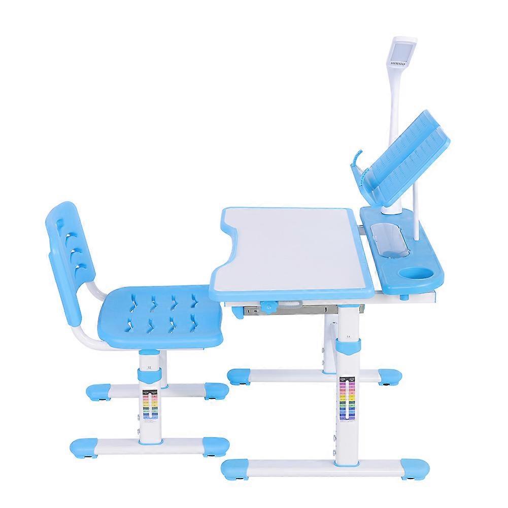Adjustable Height Children's Desk and Comfortable Chair Set with Lamp Kids Study Table