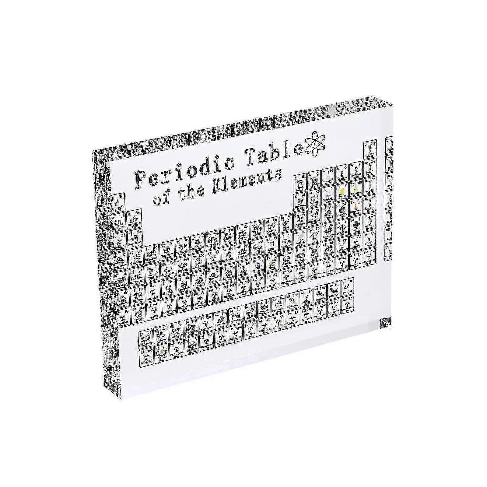 Stort periodisk system med ægte elementer indeni, akryl periodisk Table_L03