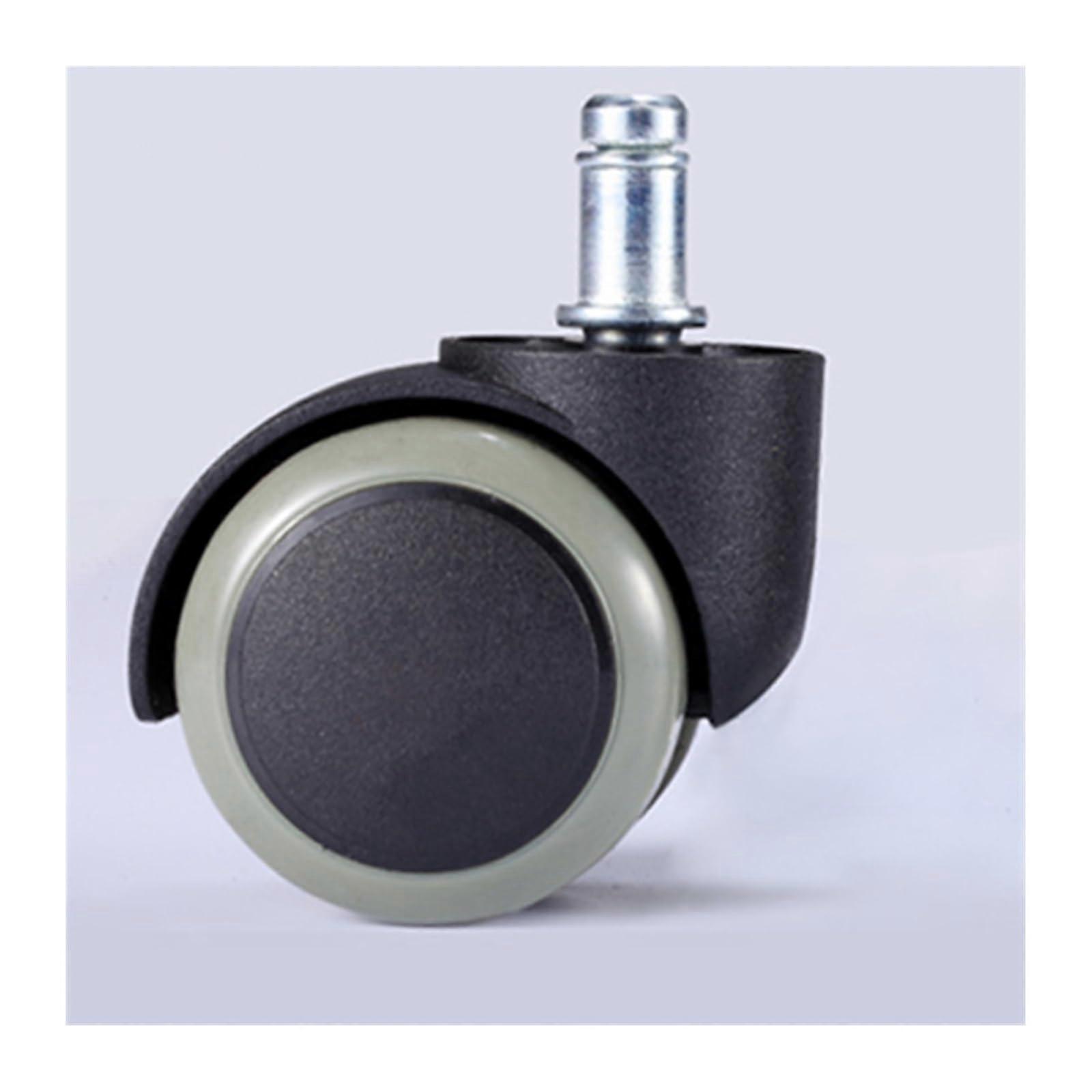 Lenkrolle 49mm, 4 Stück Stuhlrad Möbelrolle mit Schraube/Platte, Trolley Ersatzteile, Bremsschutz für Lenkrollen