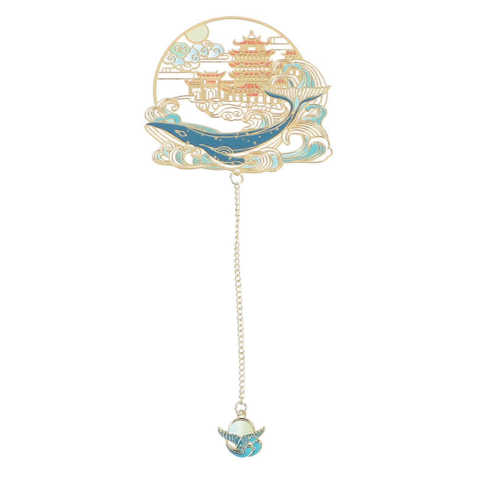 Metal Book Markers Delicate Bookmark with Pendant Page Marker Multi 15.5x5cm Flat Decorative Style 1 Set