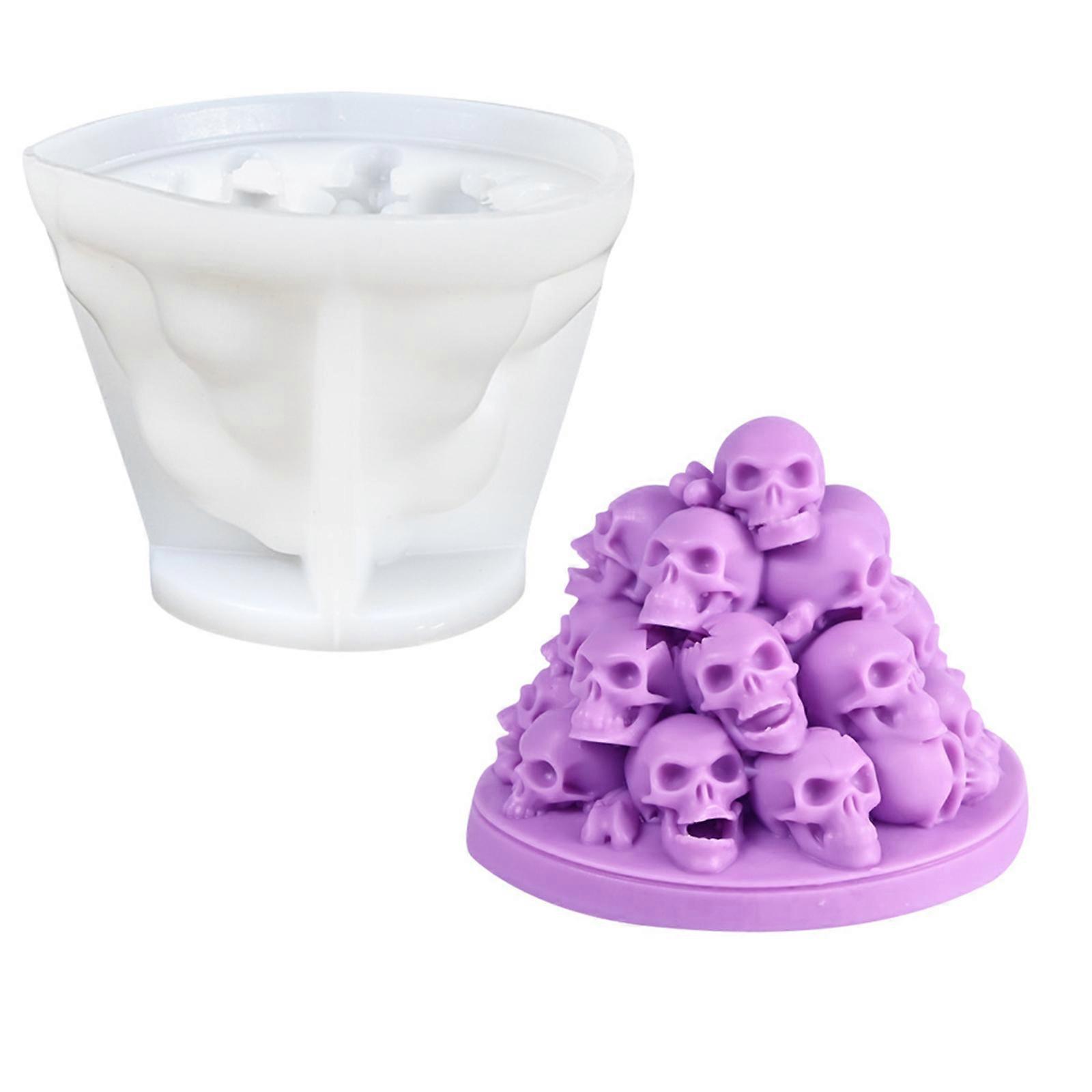 3D Stacked Skull Silicone Moulds Baking Molds Epoxy Resin Molds Plasters Molds Halloween Candle Molds