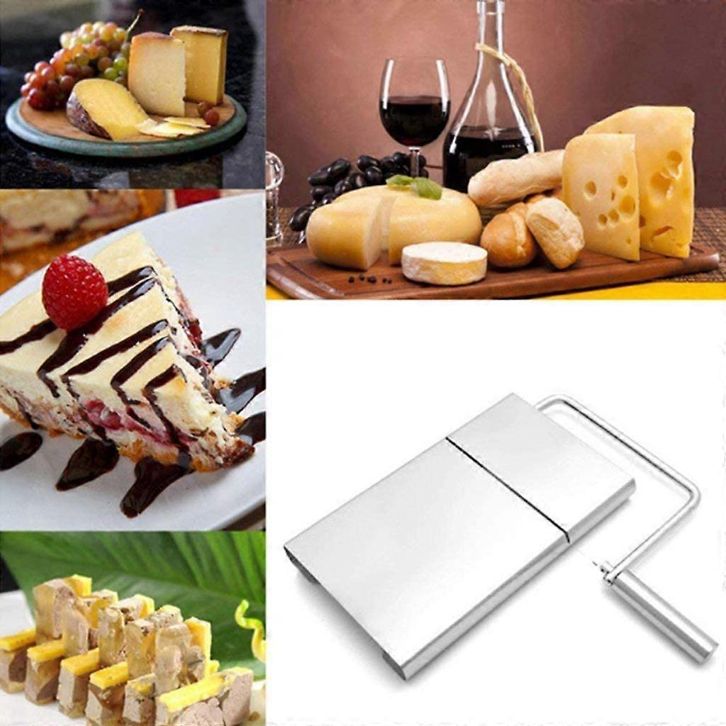 Stainless Steel Wire Cheese Cutter, Variable Thickness, Measuring Plate