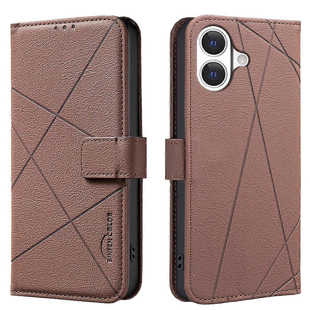 תואם לאייפון 17 נרתיק BINFEN COLOR BF35 גיאומטריה כיסוי טלפון עור מודפס RFID ארנק מעמד