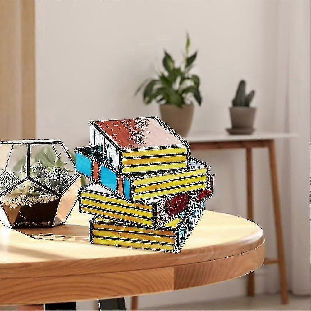 Stacked Books Glass Lamp