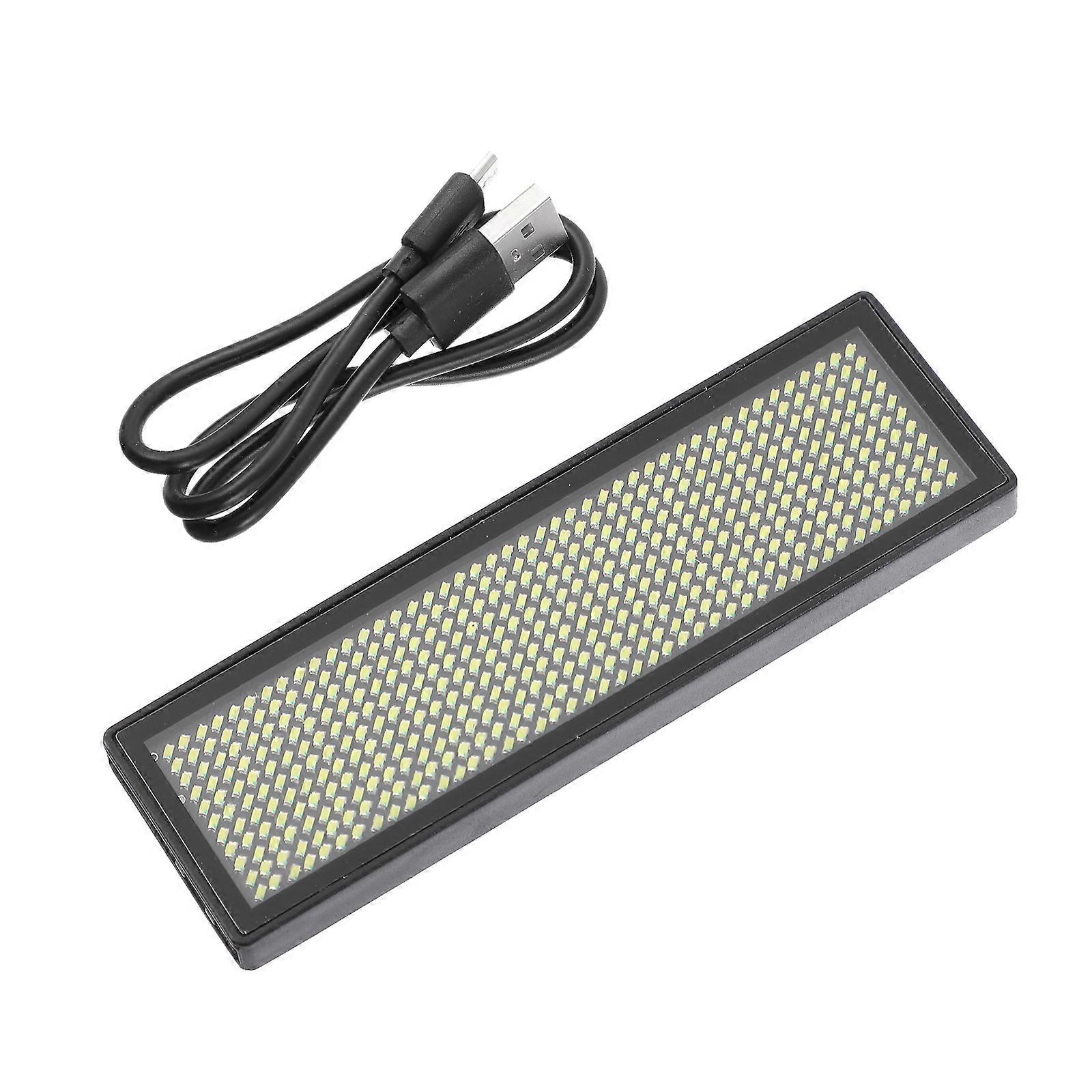 Electric Name Tag Rechargeable LED Message Sign Display Name Mood Reminders Advertising Moving Text Fixed Text Flashing 9.5x3cm White 1Set