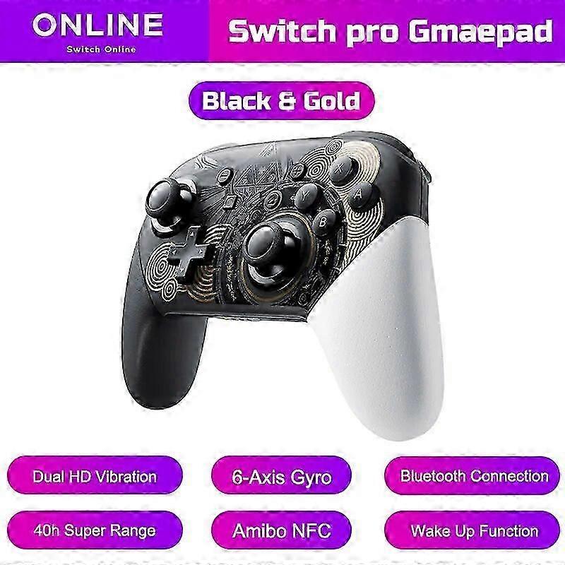 For Switch Pro Controller With NFC and Wake Function Wireless Joystick 6-Axis Gyro Handle HD Vibration Bluetooth Gamepad
