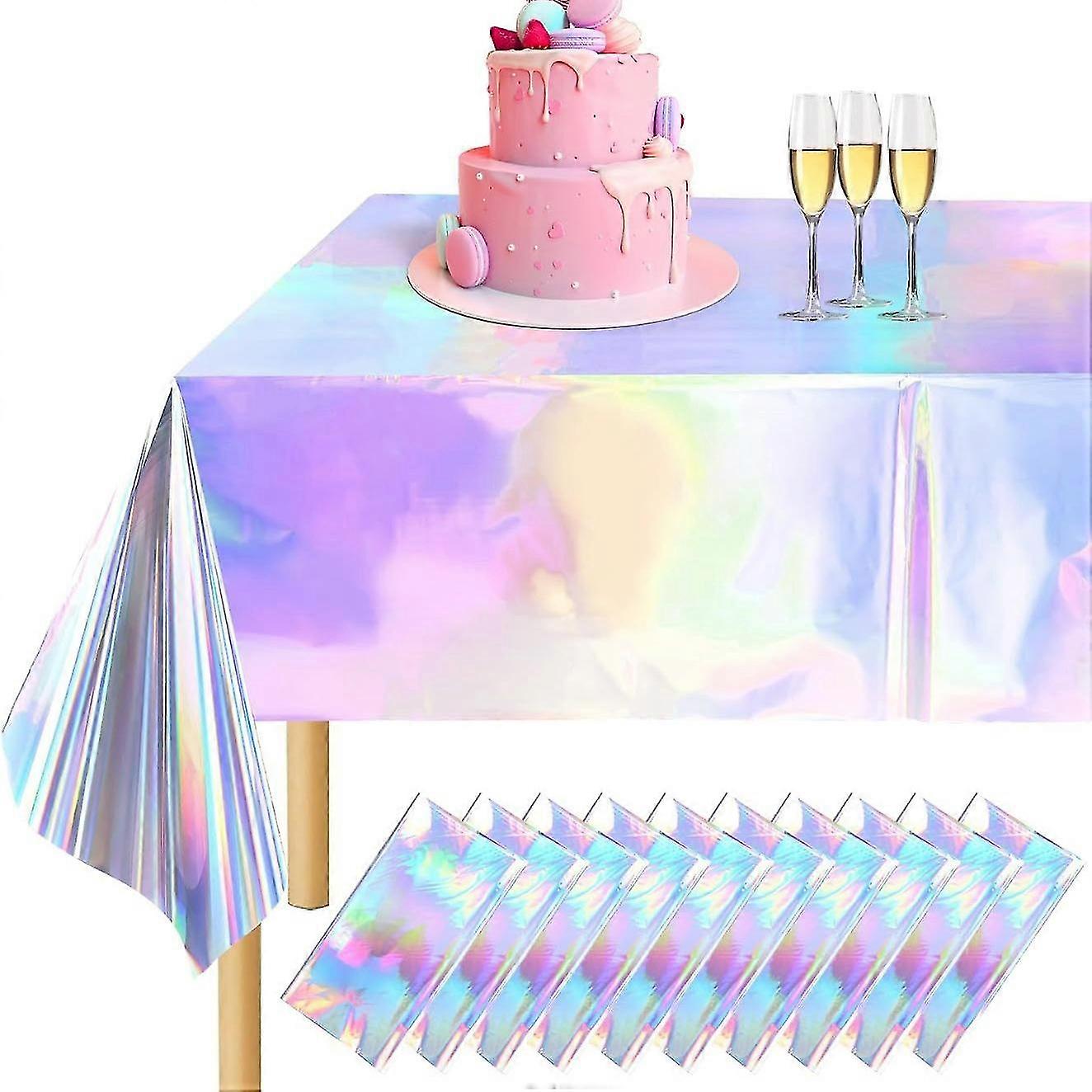 Holographic Rainbow Tablecloth for Graduation Party - Rectangular