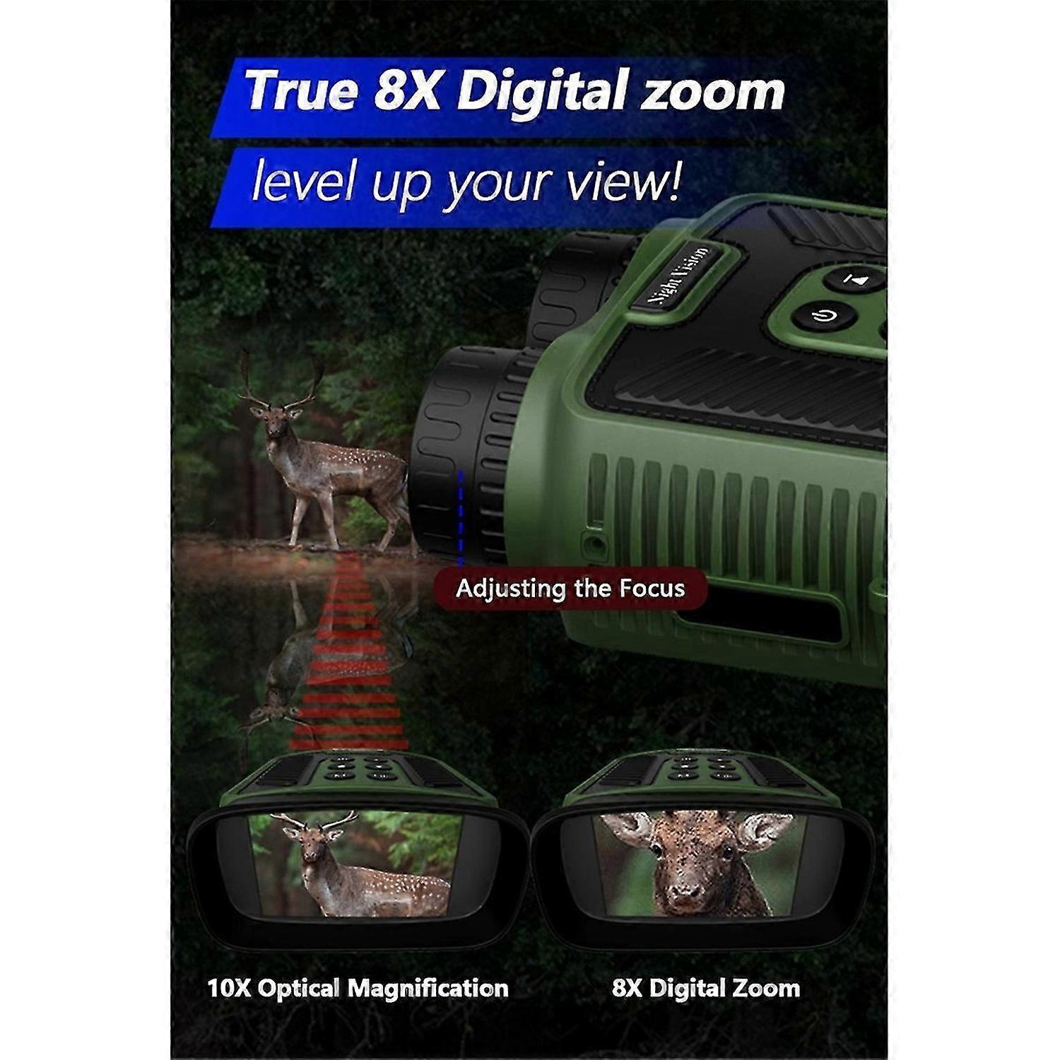 Digital Infrared Night Vision Binoculars Telescope 300M 2.5K UHD 40MP 10X Optical 8X Zoom Digital Te