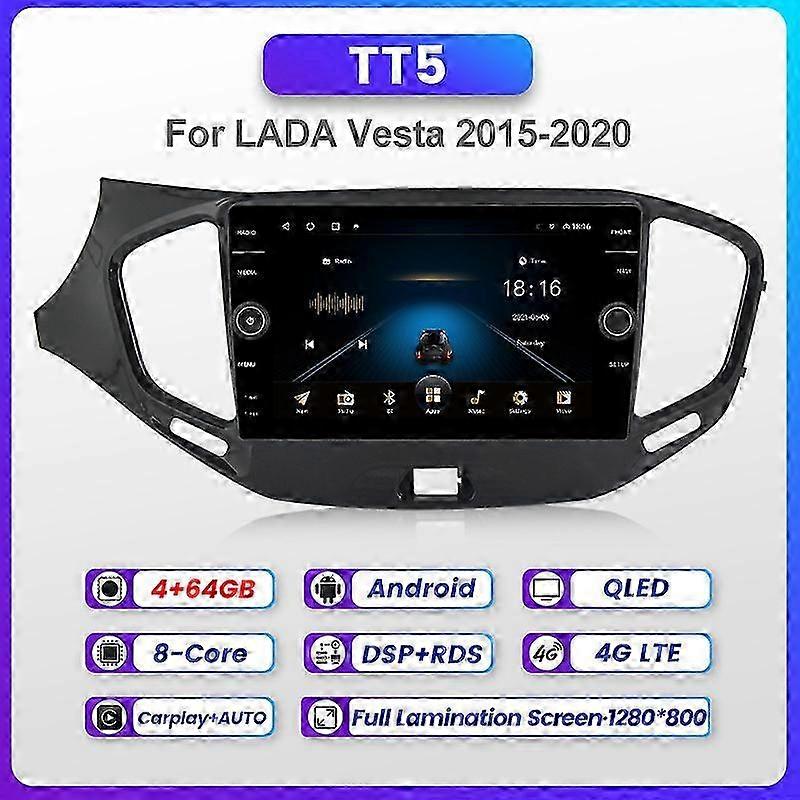 9INCH QLED Screen Car Radio for Suitable Brand Vesta Cross Sport 2015 - 2020 Multimedia Player with Carplay