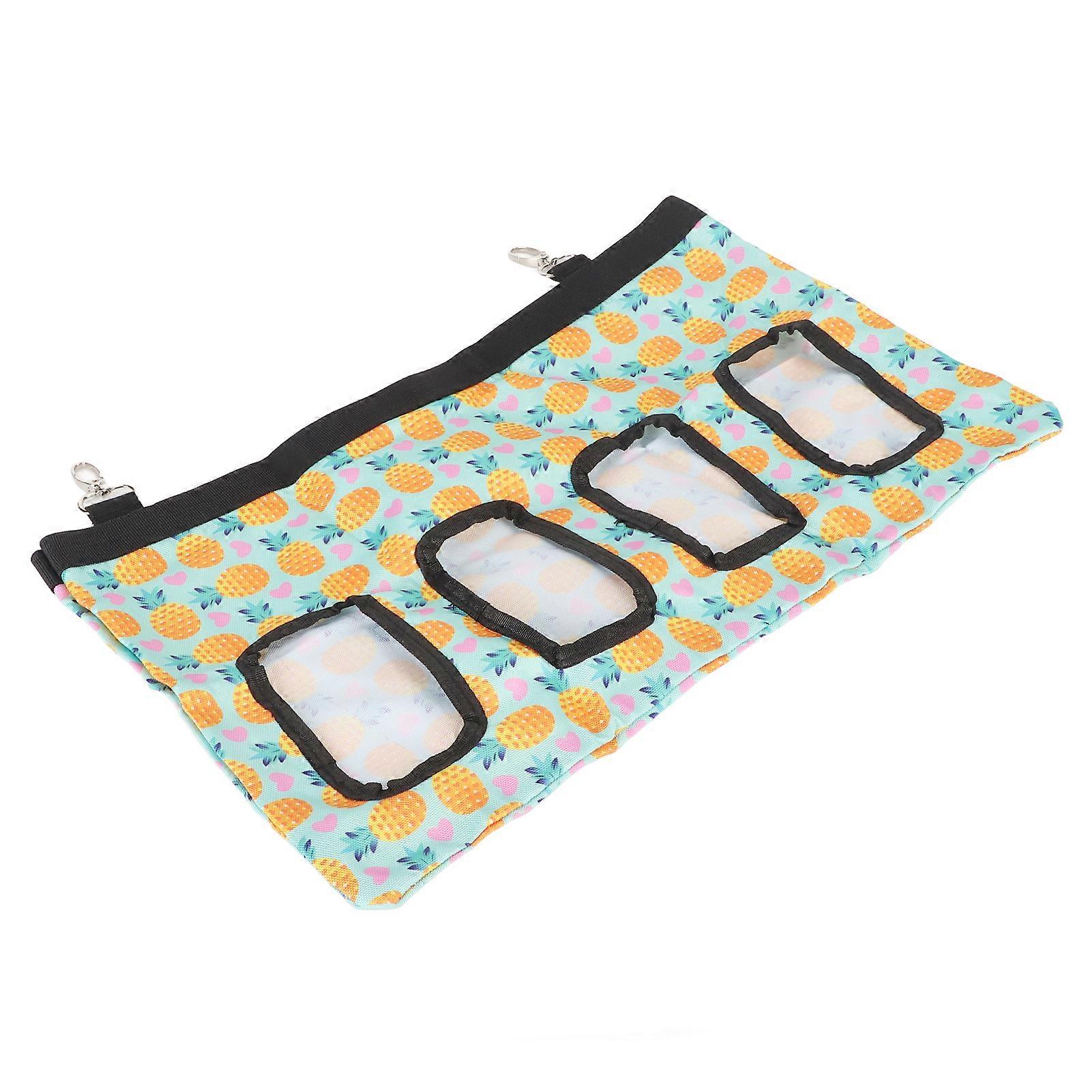 Sac de mangeoire à foin de lapin avec des trous Mangeoire de stockage de distributeur de foin pour animaux de compagnie suspendue pour cochon d’Inde Petit animal 4 trous