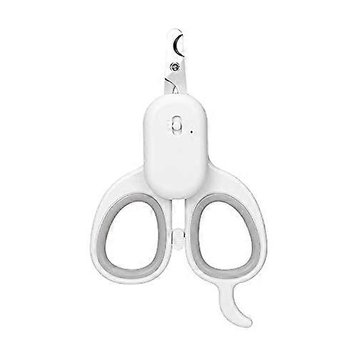 Pet Nail Clipper for Cats and Dogs, LED and UV Light Nail Trimmer with Round Head Design, Grooming File for Safe Trimming, Model 511, Gray