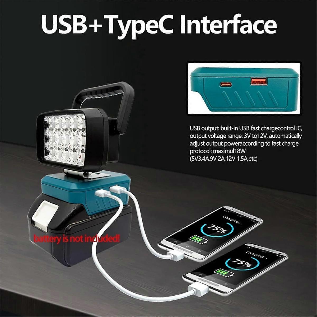 18 Beads Portable Lanterns Spotlight Torch LED Work Light Lamp for 18V Li-Ion Battery BL1830 BL1840