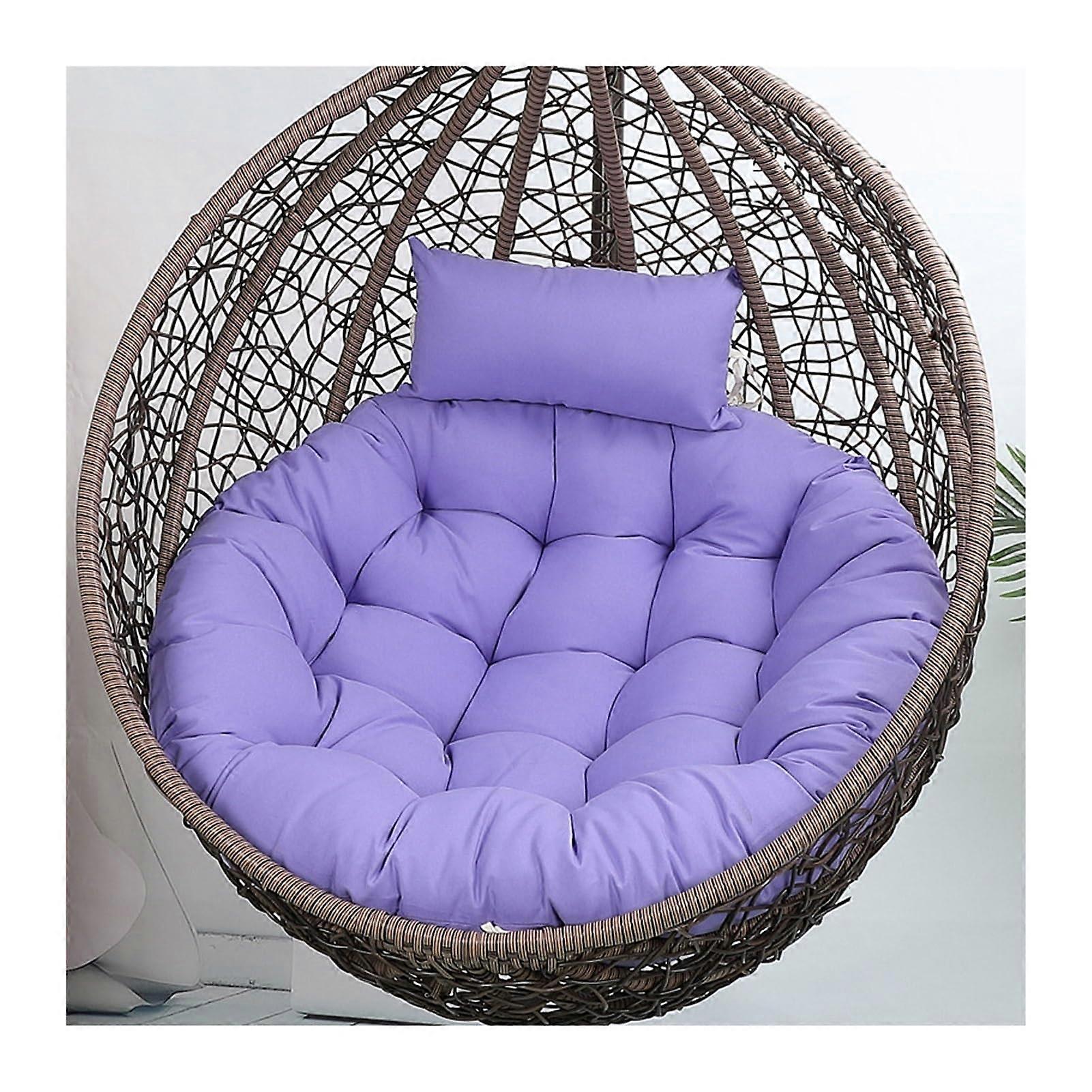 Replacement hanging chair, 125 cm diameter, comfortable seat cushion for terrace, garden, swing, and hammock, light purple