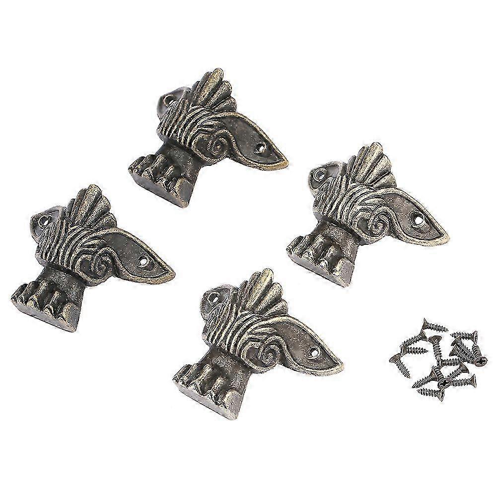 4db / készlet antik fa doboz lábak láb sarokvédő ékszer díszdobozhoz