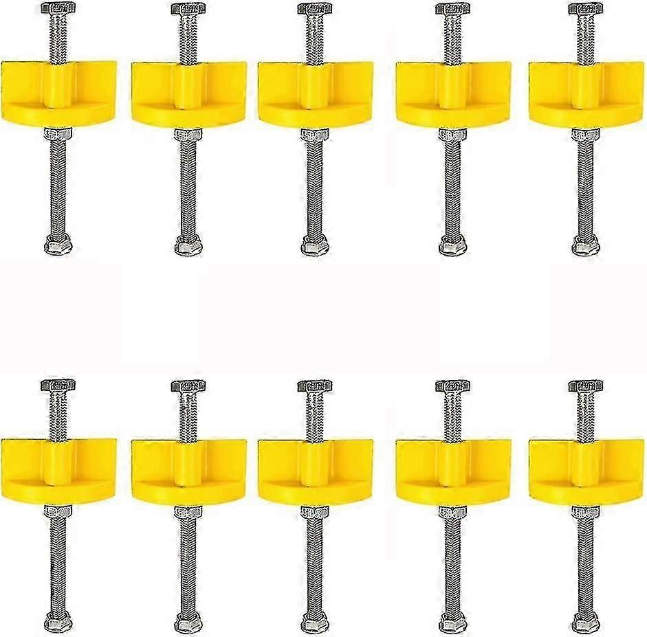 Wall Tile Leveling System - Adjustable Tile Spacers, Tile Lifting Tool, Tile Alignment Clips (Yellow, 10pcs)