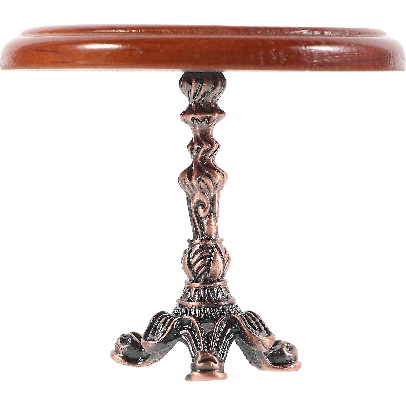 Interesting Mini Dinning Table Mini Furniture Item Miniature Landscaping Scene Assorted Color Wood 2.6×2.6×2.4in 1Set