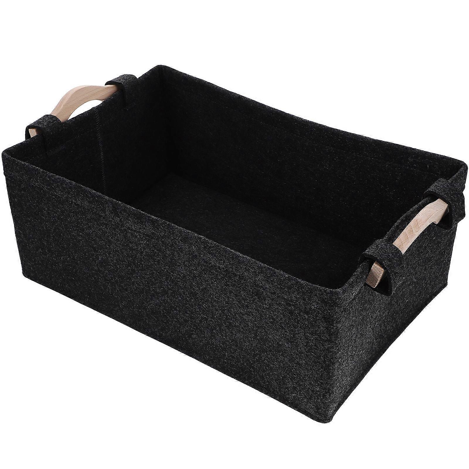 Spacious Felt Storage Basket with Handle for Pet Supplies, Sundries, and Desktop Organization – Random Pattern Design
