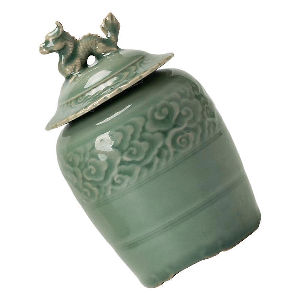 Tea Leaf Jar Chinese Dragon Statue Ceramic Canister for Storage Use