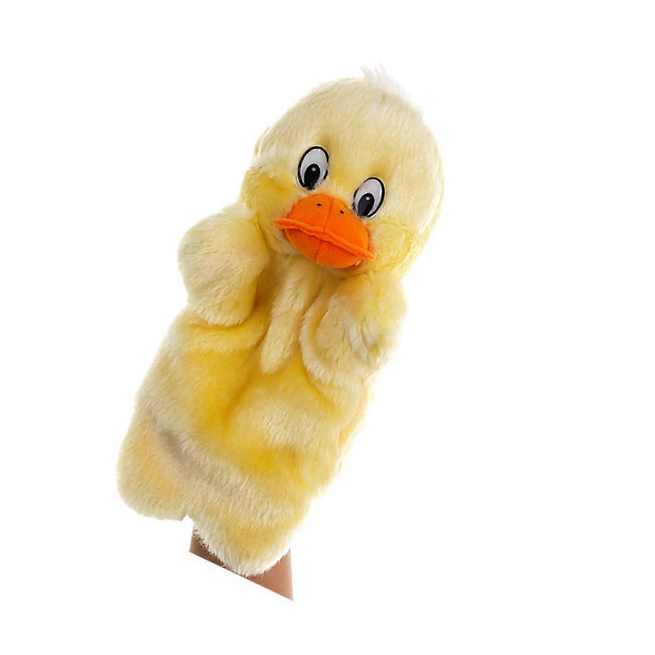 Hand puppet made of plush for interactive storytelling toy for creative roleplaying for boys, promotes communication and imagination.