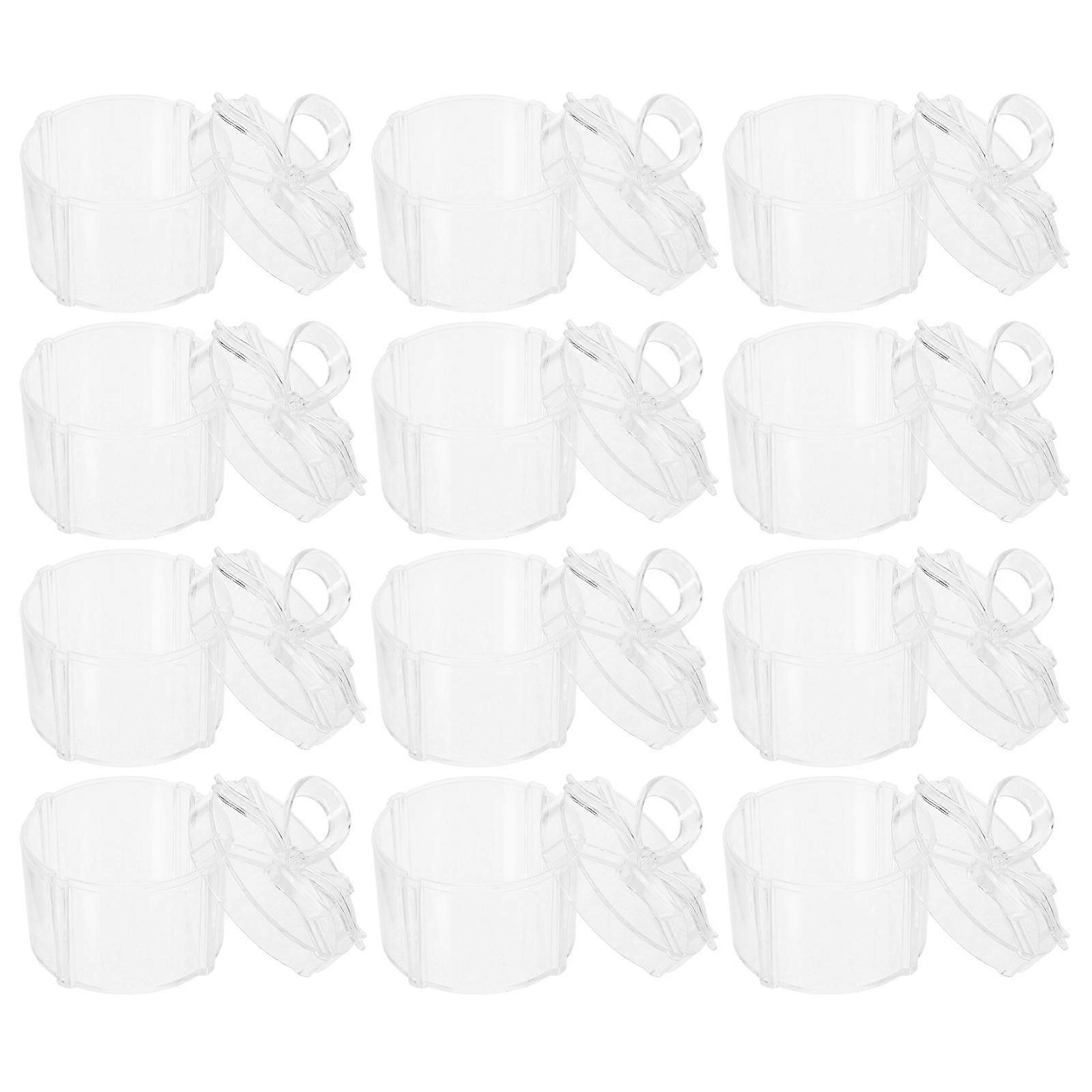 Favor Boxes Wedding Candy Containers Rectangular Lid Design ABS Material 12Pcs
