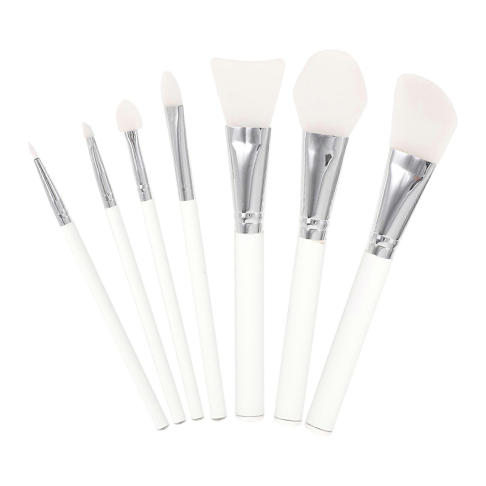 Cute Makeup Brushes Silicone Material Aluminum Round Handle Home Use 7Pcs