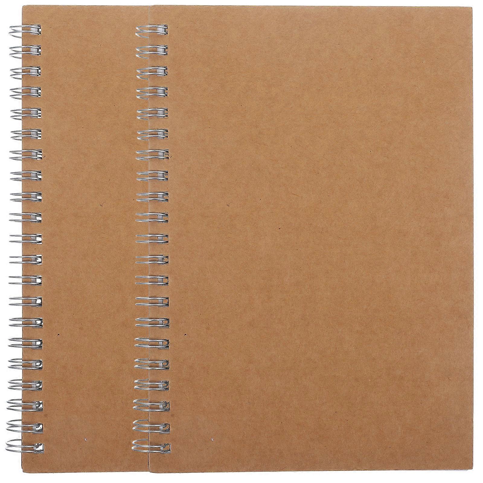 Compact Memo Notepads Set of 2   Kraft Cover Planner for Daily Use   Efficient Management Tool for Students & Office Professionals