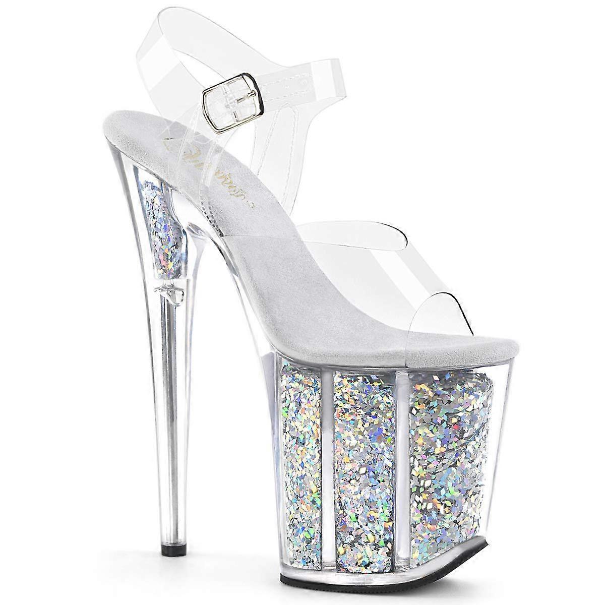 FLAMINGO808GF Clear/Silver Multi Glitter UK 5 (EU 38)