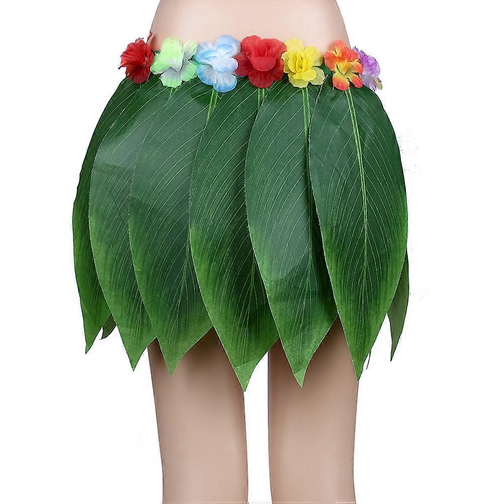 Hawaiian Skirts Classic Pattern Adults Beach Party Wearing Decoration Green 100cm Waist Durable 1Set