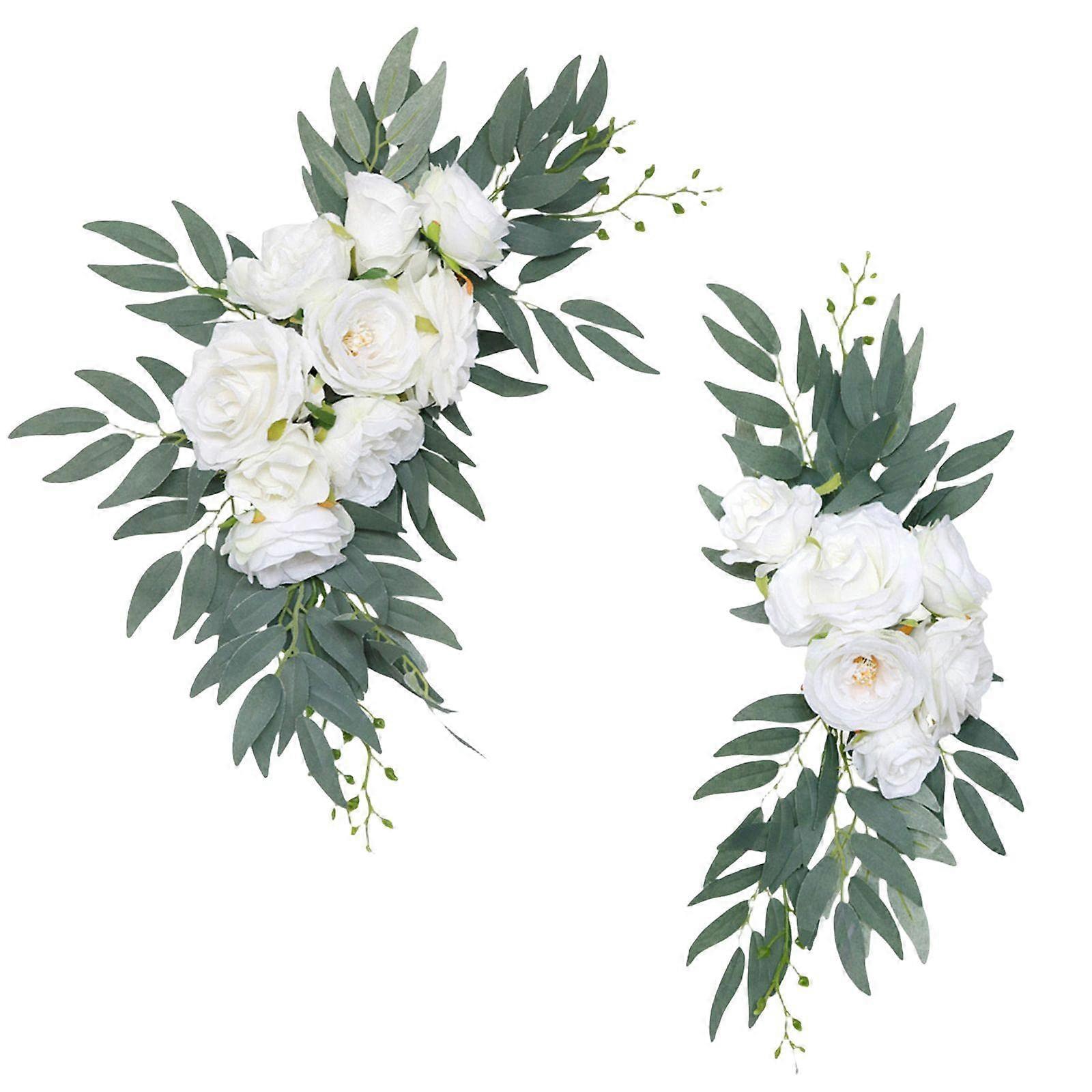2 Pieces Wedding Arch Flower Garland Rustic Table Centerpiece for Home Arbor Decoration Type 1