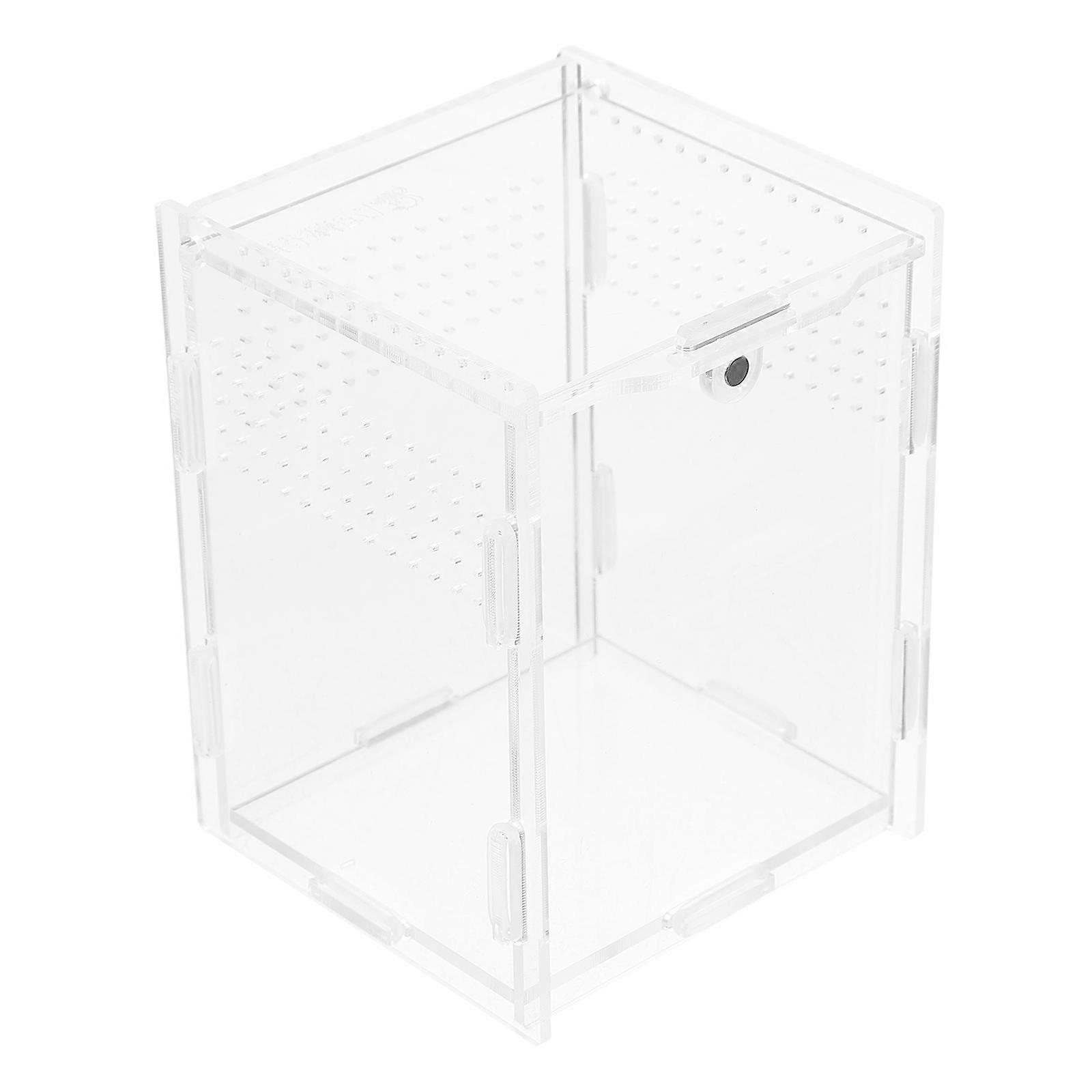 Lizard Pet Box Acrylic Reptile Box Climbing Pet Display Container Transparent Ventilation 1Set
