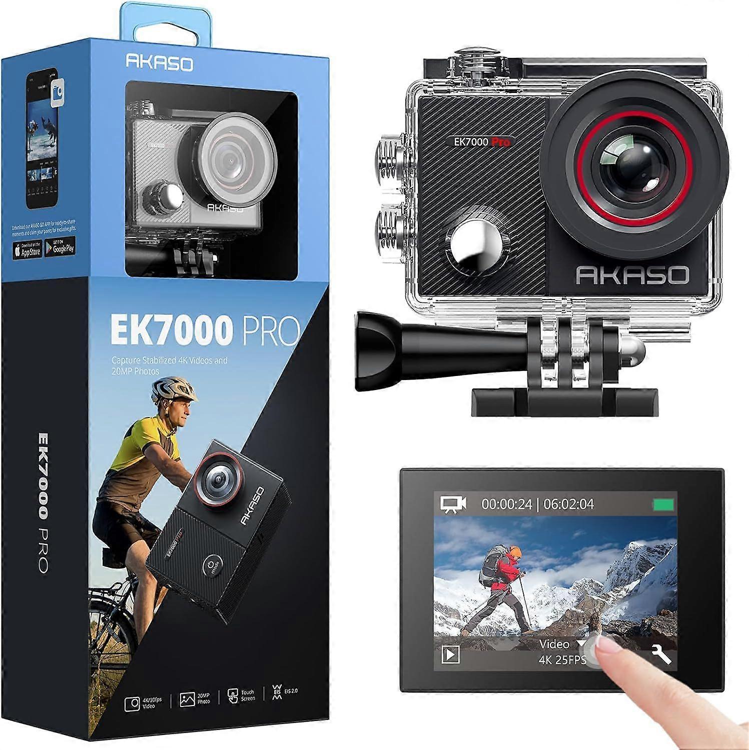 2025 Latest Model EK7000 Pro 4K30fps Action Camera with Touch Screen EIS 131ft