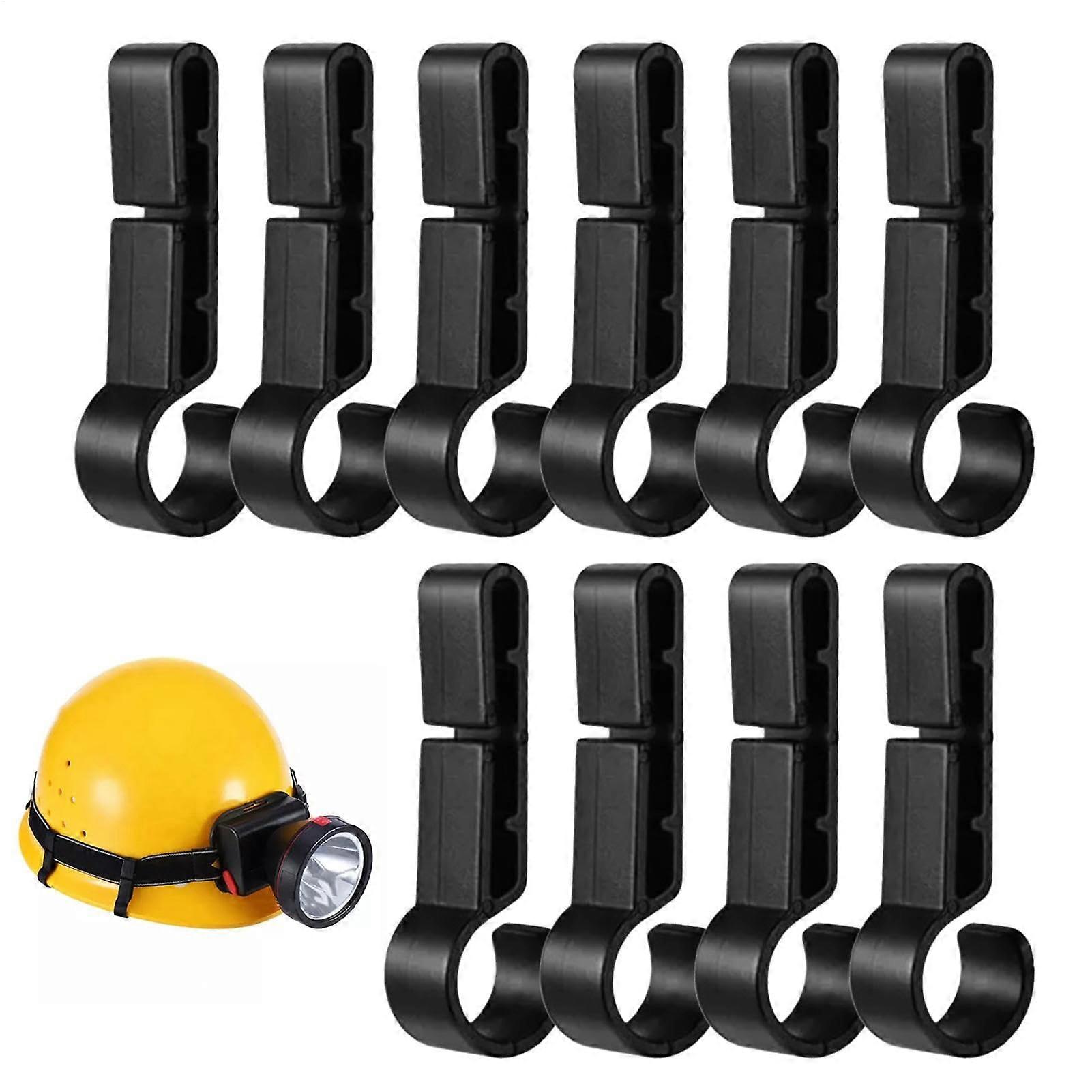 Headlight Clips - 10 Pack Durable Hard Hat Helmet Clip Fasteners, Secure Webbing Headlight Bracket for Work and Outdoor Use