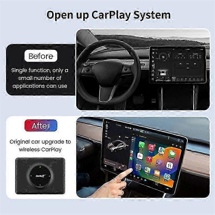 CARLINKIT CPC200-T2C (WIFI)-kompatibel for Tesla Model 3 / X / Y / S trådløs Android Auto CarPlay-dongle WiFi Bluetooth-kompatibel