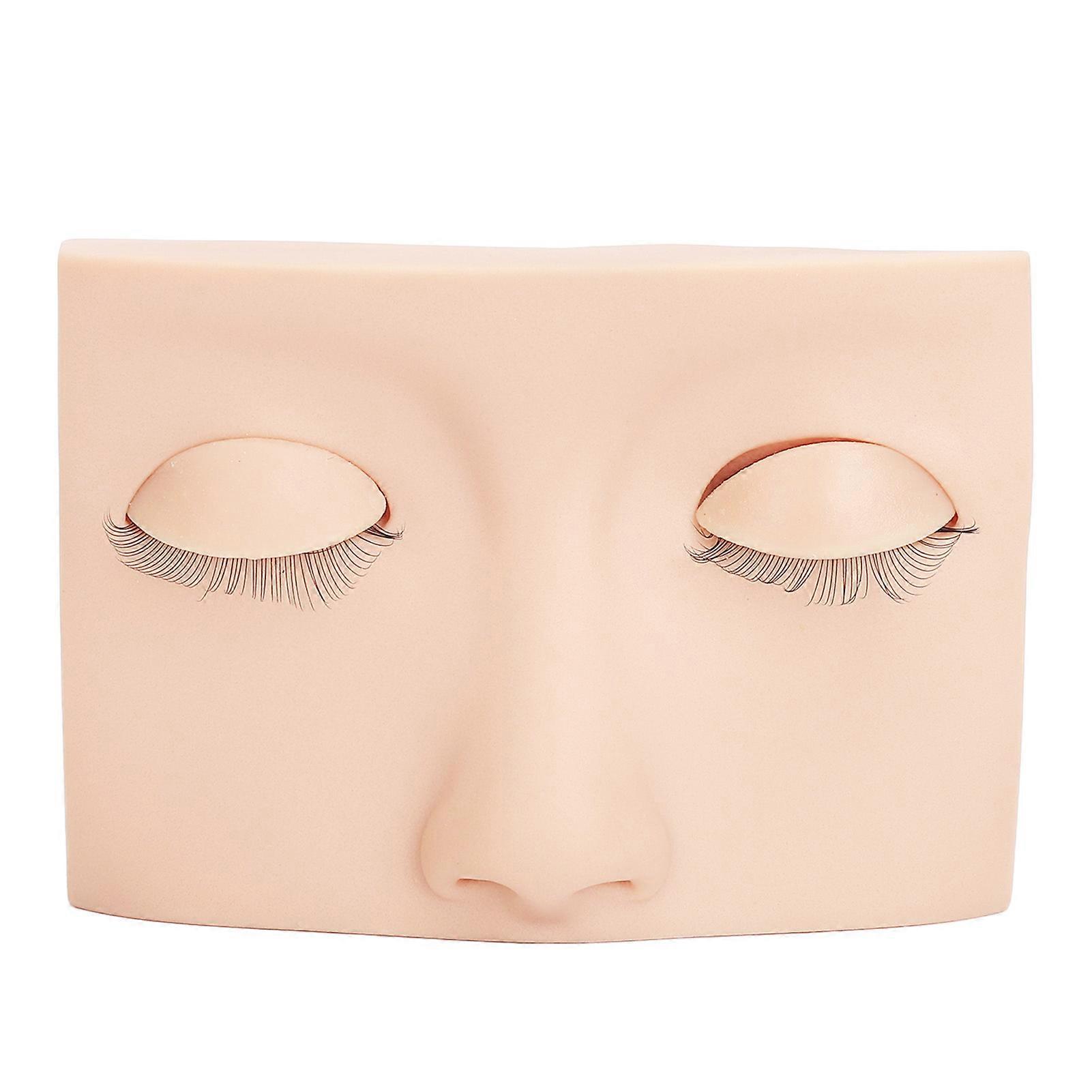 Eyelash Practice Mannequin Face Silicone Lash Mannequin Head with Double Layers Replaced Eyelids Pink