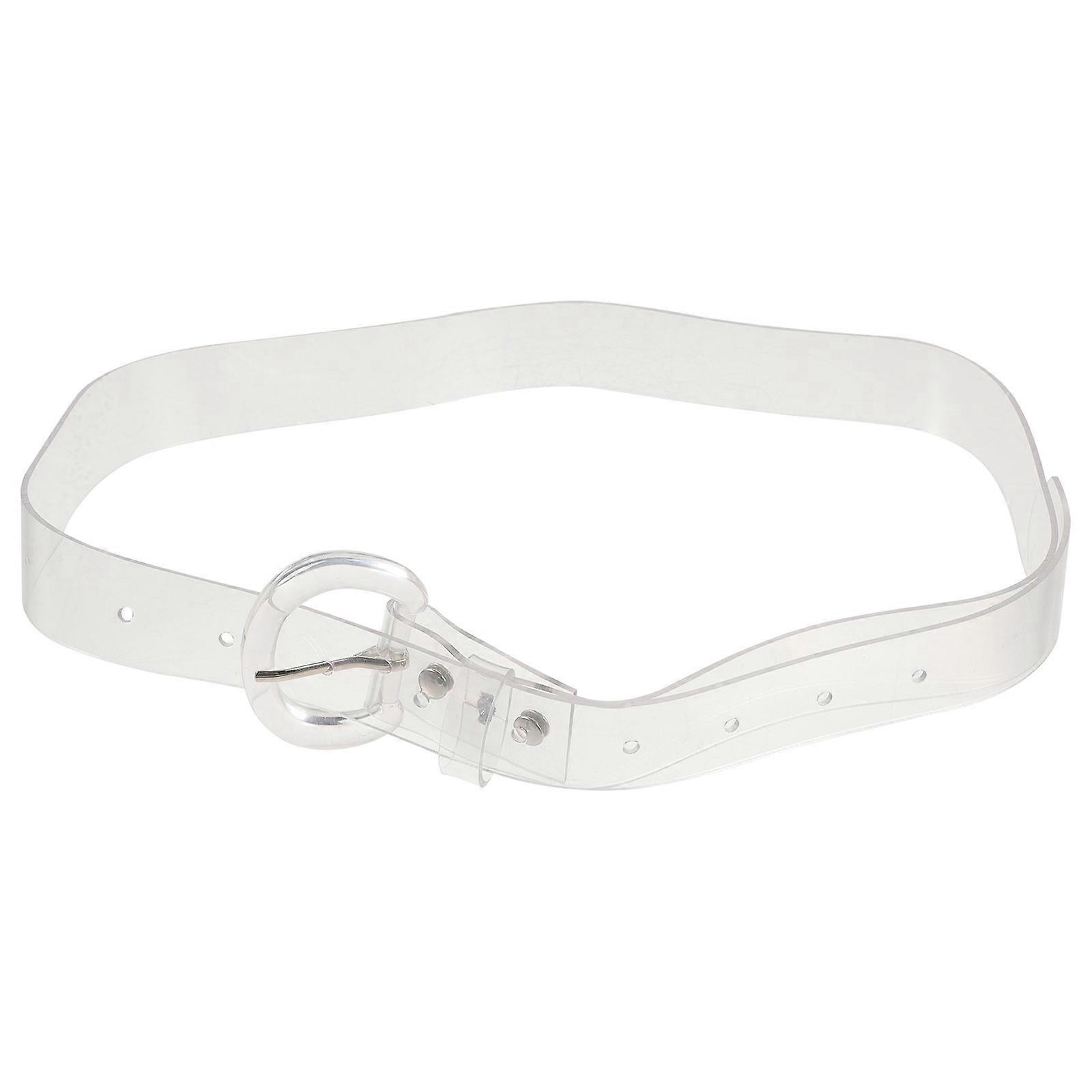 Transparent PVC Waist Belt for Women – Simple Durable Design with Acrylic D Ring Buckle, Versatile for Dresses & Daily Wear