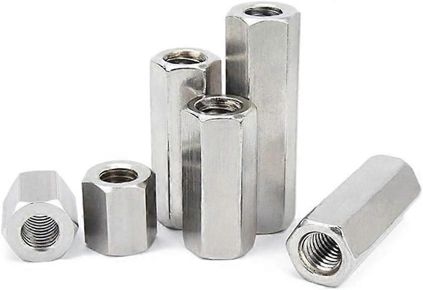 Coupling Nut 5 Pcs M3/M4 304 Stainless Steel Spacers, Long Rod Coupling Nut Set, Hardware Nut M4 12mm