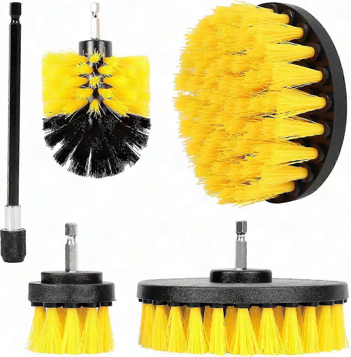 5-Piece Cleaning Brush Kit for Rims, Tubs, and Tiles - Compatible with Cordless Screwdrivers