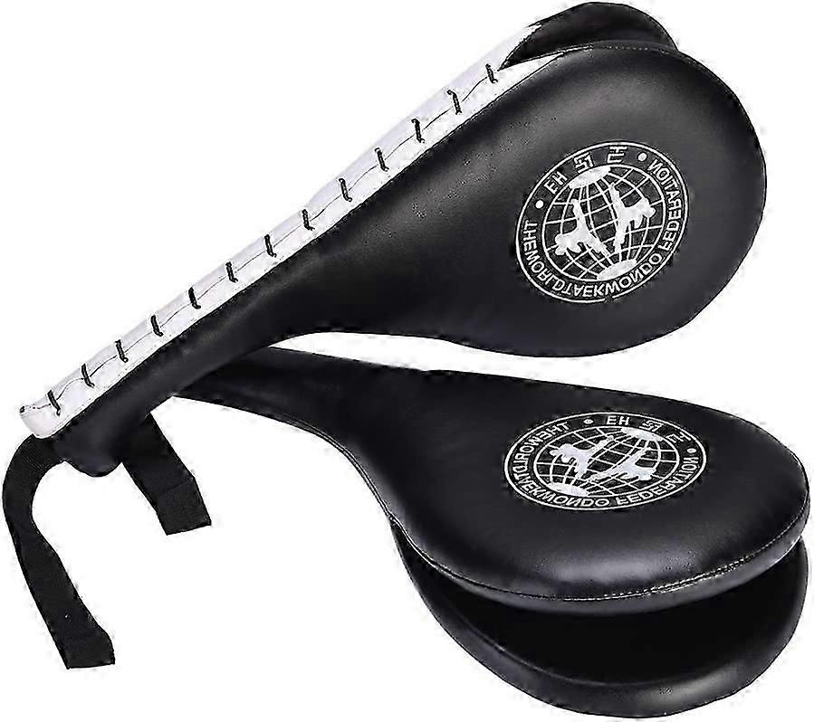 1Pair Target Taekwondo Pad Double Paddles Strike Racket for Tae Boxing Karate TrainingBlack
