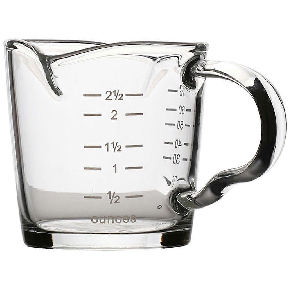 1Pc Two-mouth Espresso Cup with Scale Temperature Resistant Glass Measuring Cup