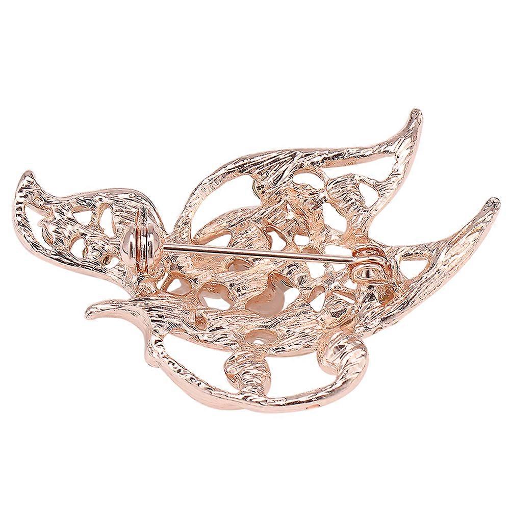 Elegant Golden Alloy Crystal Rhinestone Brooch for Wearing Use on Dresses Shirts and Shawls 1.5 inch