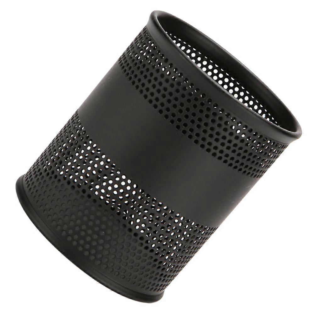 Black Iron Pen Holder for Storage Desk Organizer with Mesh Design 1pc Lightweight Compact Size
