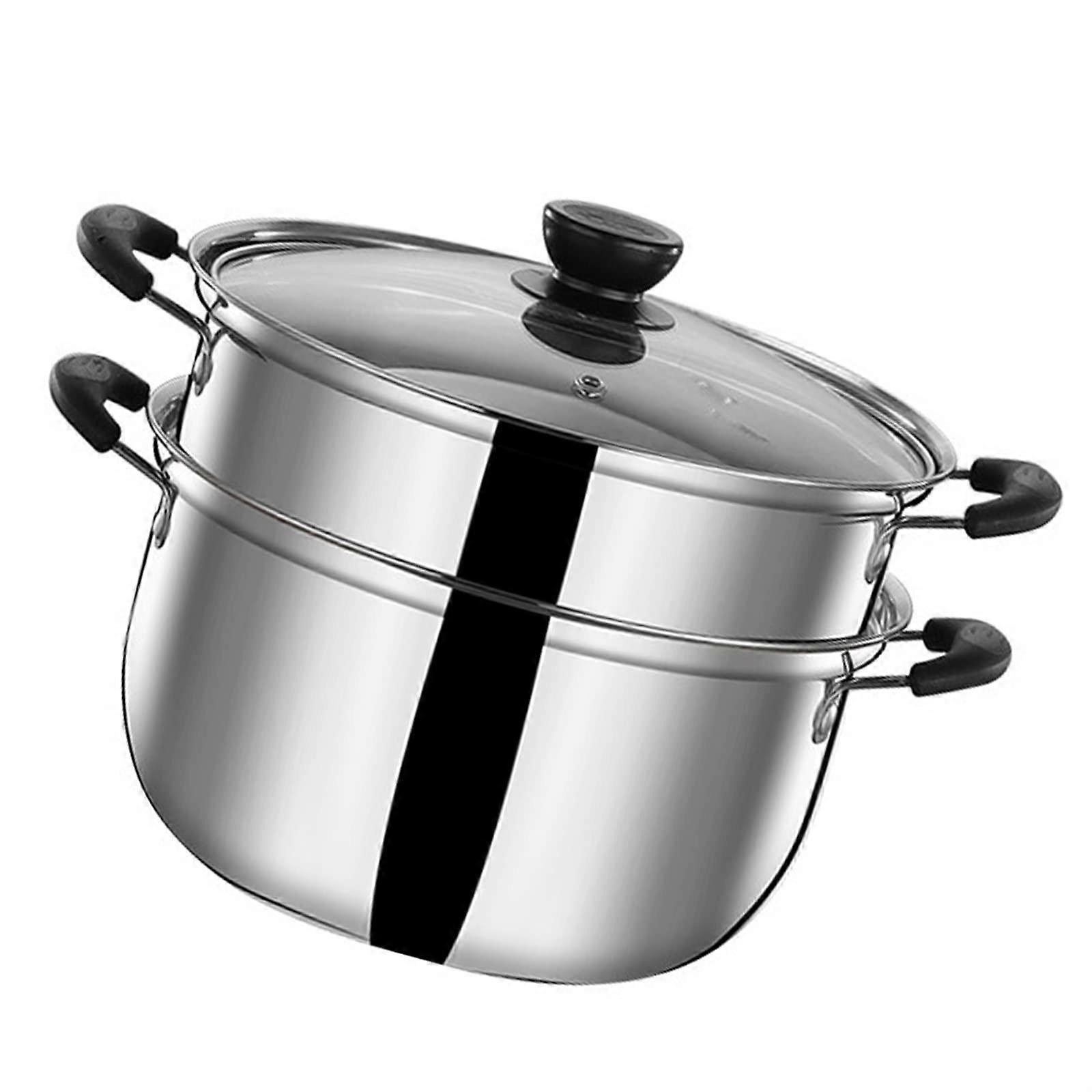 Stainless Steel Soup Pot Thickened Mini Steamer for Instant Noodles, Induction Cooker and Gas Compatible 2.5L